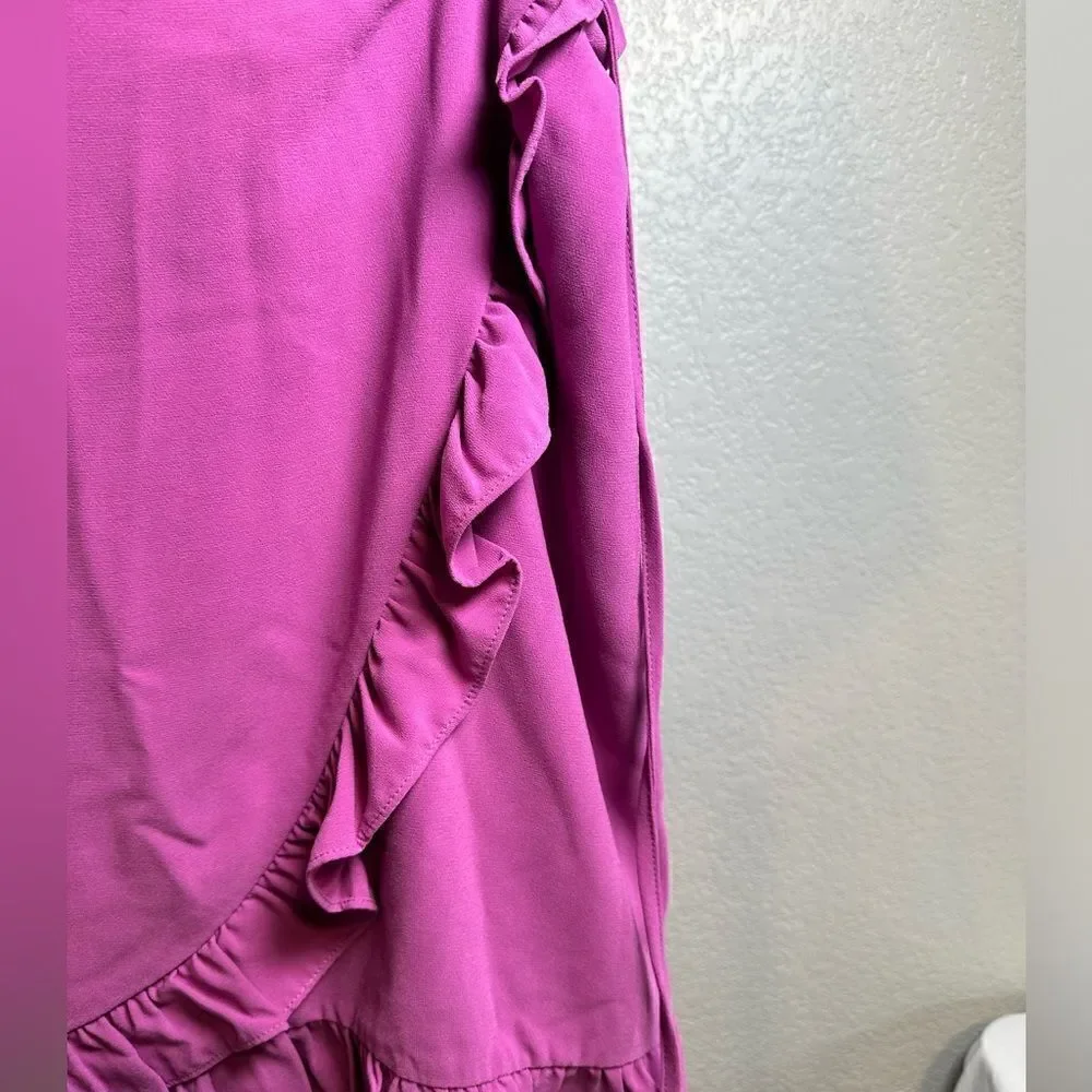 NWOT Kaileigh Women’s Plus Size Pink Faux Wrap Ruffle Short Skirt - Size XXL